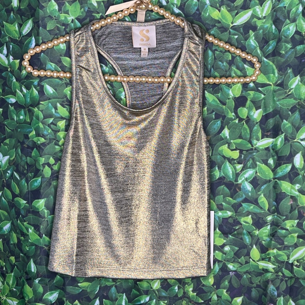 NWT S BY SERENA METALLIC TANK TOP SIZE M